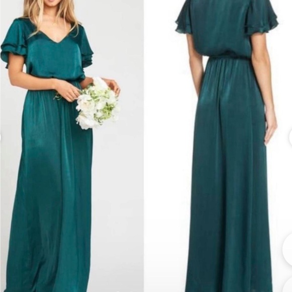 Show me your MUMU Elegant Teal Evening Gown - Picture 2 of 6